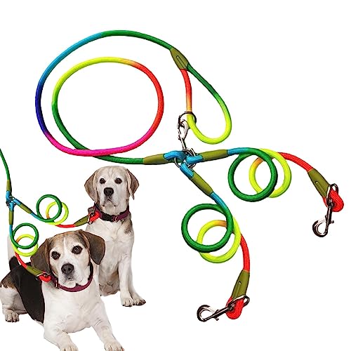 JINGLING Hundelaufleine | Laufleine für Spaziergänger mit Hunden | Freihändige, tragbare Dual-Hundeleinen-Traktionsseile zum Spazierengehen, Joggen, Wandern, Camping, Training von JINGLING