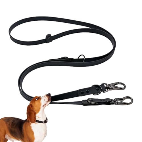 JINGLING Hundeleine große Hunde, wasserdichte Zugleine aus PVC, Laufleine mit 2 Metallschnallen, schützendes PVC-Hundebindekabel für mittelgroße und große Hunde beim Wandern und Camping von JINGLING