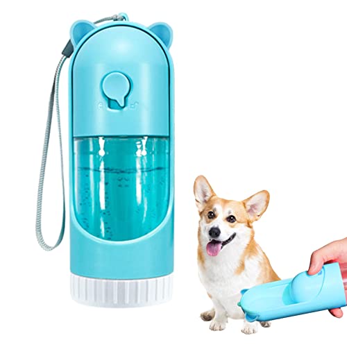 JINGLING Hundetrinkflasche | einziehbare Wasserflaschen, auslaufsicherer Spender – 220 ml Wassernapf für Hunde und Katzen mit Aktivkohlefilter für Welpen, Autoreisen, ein Schlüssel Water Out Design von JINGLING