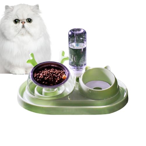 JINGLING Katzenfutter-Wassernapf-Set, Doppel-Hundekatzennäpfe, Wasser- und Futternapf-Set - 2-in-1-Set mit automatischen Futternäpfen für Haustiere - Wasser- und Futternapf-Set zum Schutz der von JINGLING