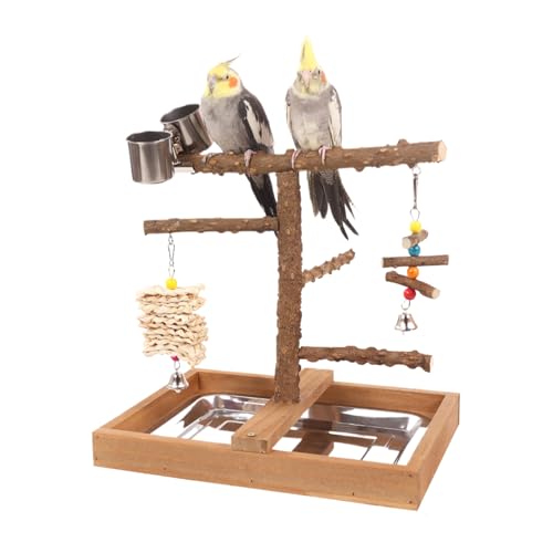JINGLING Spielplatz für Vögel, Sitzstange, Käfig für Papageien, mit Futterstation, Sitzstangen, Spielzeug, Holz, für Vögel, Innen- und Außenbereich, Futterspiel JINGLING Spielplatz für Vögel, Sitzstange, Käfig für Papageien, mit Futterstation, Sitzstangen, Spielzeug, Holz, für Vögel, Innen- und Außenbereich, Futterspiel von JINGLING