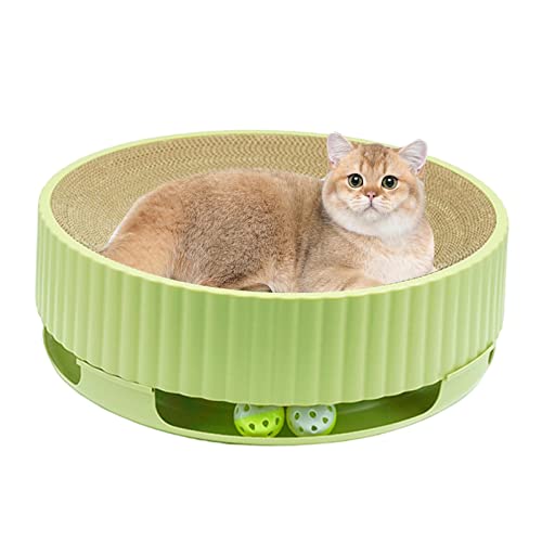 Kratzmatte für Katzen, Schüsselförmige Karton-Kratzer für Indoor-Katzen – Katzenkratzer aus Karton mit lustigem Jojo, recycelbare Kratzer für Indoor-Katzen, Katzenkratzbox für Zuhause Jingling von JINGLING