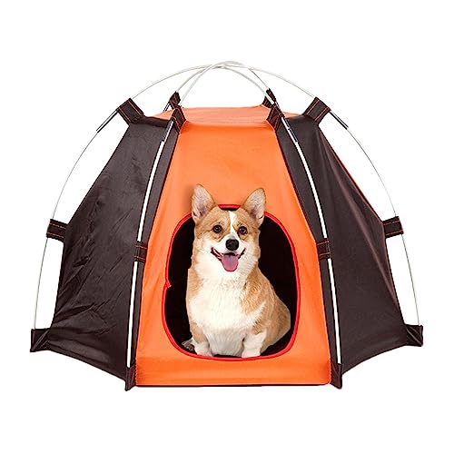 Outdoor-Hundezelt | Polyester-Hundezelt für Camping im Freien | Wasserdichtes Campingzubehör, unterstützendes, faltbares Haustierhaus, tragbar für Pavillon, Outdoor, Haus, Garten, Jingling von JINGLING