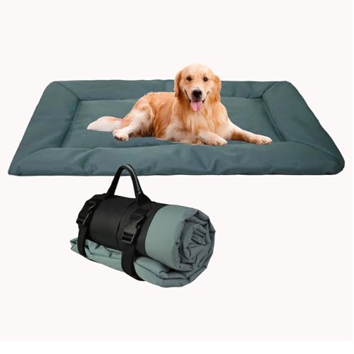 JINGTOPS Hunde Reisebett,Hundematten für Unterwegs,86 x 58 cm Tragbare Hundematte,Outdoor Hundebetten Hund Katze Mat Wärmende Decke für Outdoor Innen,Tragbare Katzenbett,Faltbar Waschbar (grau) von JINGTOPS