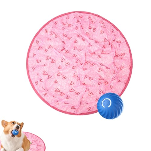 JINGTOPS Interaktiver Hundeball,Katzen und Hunde Jagen Spielzeugball,Selbstdrehender Interaktiver Katzenball (rosa+Blauer Ball) von JINGTOPS