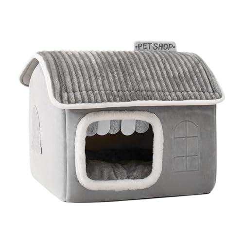 Haustier Hund Katze Nest Indoor Geschlossenes Warmes Schlafnest Herbst Winter Vier Jahreszeiten Outdoor Katze Hund Haus Warme Haustier Höhle für Kätzchen, L Beauty Comes von JINMUXUAN