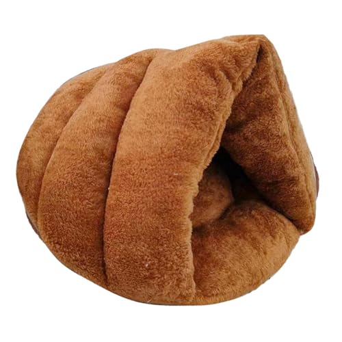 Pantoffelförmiges Hundebett, warmes Haus, Haustierbett, Katzenbett, weiches Winter-warmes Nest, Katzennest, Kissen, Welpenhütte für drinnen, Katzen, Kaninchen, Kaffee, 45 cm x 35 cm Beauty Comes von JINMUXUAN