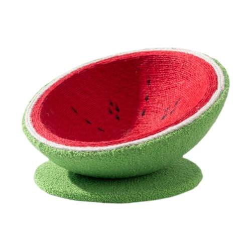 Sisal-Katzenkratzbrett, Wassermelonen-Katzennest, modernes, Robustes Mehrzweck-Luxus-Haustier-Katzen-Lounge-Bett, Katzenkratzschale, Kätzchen, XL mit Sockel Beauty Comes von JINMUXUAN