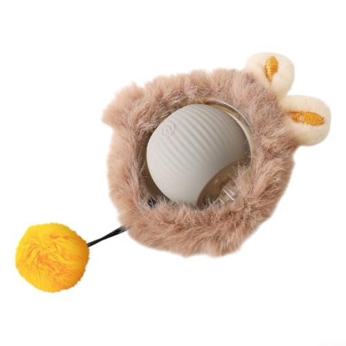 JINSBON Interaktiver Plüsch-Katzenspielzeug-Ball mit Vogelgeräuschen – Indoor-Katzenspielball, automatischer Spaß für den Innenbereich von JINSBON