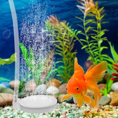 Aquarium Luftstein, Nano Blasen Stein Geräuschloser CO2 Diffusor für Gelösten Sauerstoff Lässt Super Tiny Bubbles für Teiche, Aquarien und Fisch Tank, Ideal für Aquarienluftpumpe (50mm) von JINSIHU