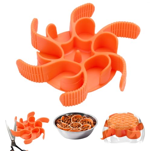 Hunde Langsamer Fressnapf Hundenapf Slow Feeder Slow Feeder Hundenapf Einfügung Anti Schling Napf Hundenapf Anti Schling Napf Hund Reduzieren Übermäßiges Essen für Hunde Katzen Schneidbar Orange Farbe von JINSIHU