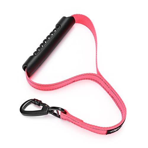 JIPIMON Kurze Hundeleine mit bequemem Griff, reflektierend, strapazierfähig, kurze Leine für Hundetrainingskontrolle (Pink) von JIPIMON