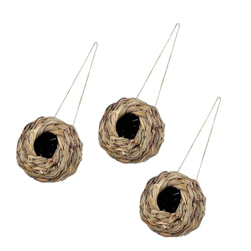 JISADER 3pcs Hütte Vögel Käfige robuste handgefertigte handgeflüssige Birdhouses Hummingbird Nest für Fenster Terrasse Hinterhofdekoration von JISADER