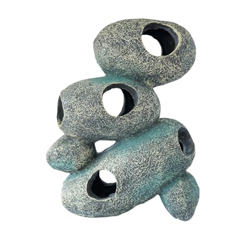 JISADER Aquarium Hideaway Rock Hideout Unterwasser-Ornamente Handwerk Spielhöhle Aquarium Ornament für Wohnzimmer Desktop-Dekor, 5 in 1 von JISADER