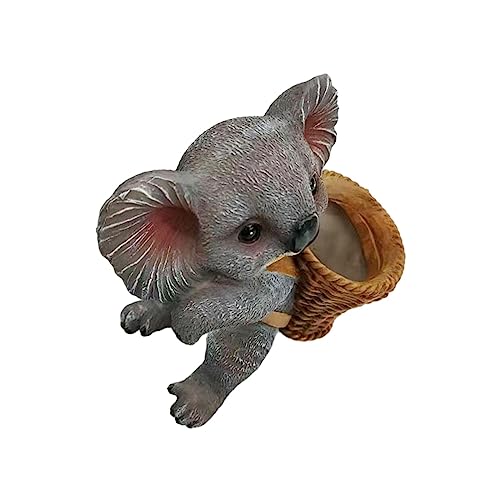 JISADER Aquarium Ornament Aquarium Dekor Dekoration Kaninchen Hund Koala Statue Niedliche Ornamente Harz Layout Aquarium Tank Anhänger Aquarium Landschaftsbau, Koala von JISADER