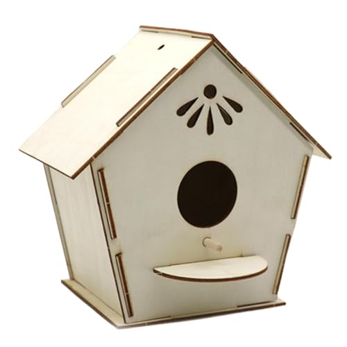 JISADER DIY Holz Vogelhaus Vogel Nistkasten Vogelkäfig Hängen Nest für Finch, 17 cm x 17.5 cm x 10 cm von JISADER