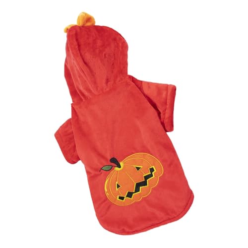 JISADER Halloween-Welpen-Kürbis-Kleidung, Welpen-Fleece-Hoodie, Halloween-Party, Cosplay-Kostüm, Foto-Requisiten, Bezaubernde Haustier-Kleidung, für Party, XL von JISADER