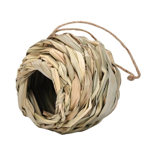 JISADER Handgewebtes, Vogelhütte, Hängendes Vogelhaus aus Gras, Nest für den Innenhof, 14x14cm von JISADER