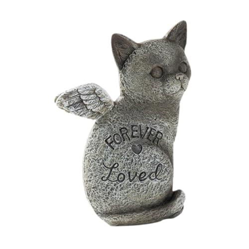 JISADER Haustier Gedenkfigur für Rasen Und Garten, Haustier Grabmarker für Kleine Tiere, Katze von JISADER