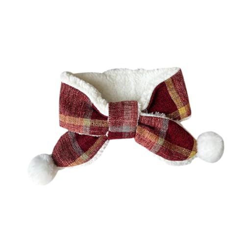 JISADER Haustier Winter Warmer Schal Haustier Schal Bequemer Winter Hunde Schal Haustier Winter Zubehör für Sommer Outdoor Hund Welpen Katzen, Red and S von JISADER