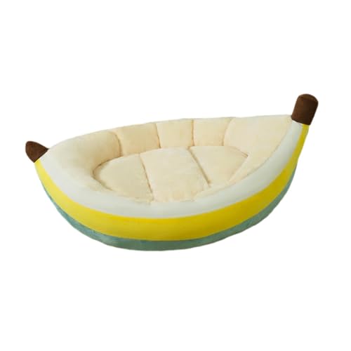 JISADER Hund Nesting Bett Haustier Bett Banana Form Atmungsaktive Plüsch Waschbar Welpen Pad Kätzchen Höhle, M von JISADER