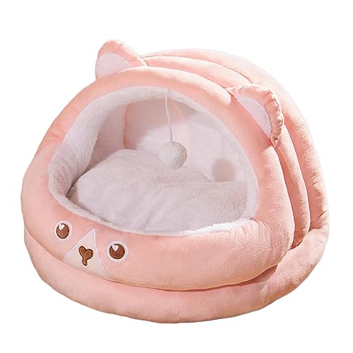 JISADER Hundebetten, Hunde Und Katzenbett, Selbstwärmend, für Den Innenbereich, für Katzen, für Den Innenbereich, Weich Schlafend, Beruhigend, Höhle in, Rosa von JISADER