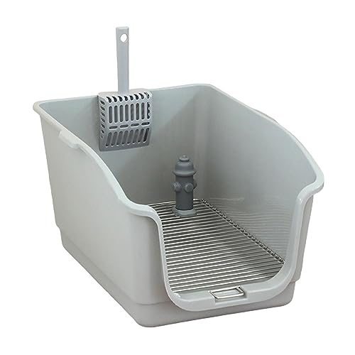 JISADER Hundetoilette PIPI Pad Halter, Gitter, Welpentoilette, Töpfchentrainer, Haustiertoilette, Indoor Töpfchentablett, Haustier Trainingstoilettentablett F, Grauer Abstand 18 mm von JISADER