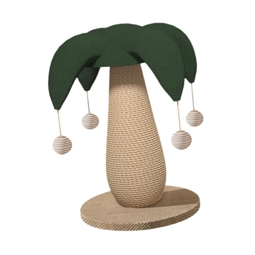 JISADER Katzenkratzbäume Katzenkratzbaum mit Ball Hängender Katzenbedarf Spielzeug Katzenspielzeug Sisal Kratzbaum, Clownhut von JISADER