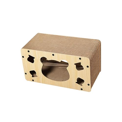 JISADER Katzenkratzbox Lounge Kratzbrett Katzenspielzeug Wellpappe Möbelschutz, Bär 55x30x28cm von JISADER