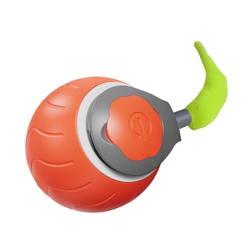 JISADER Katzenspielzeugball für Interaktives Spielen, Automatisch Rollender Ball für Kätzchen, Orange von JISADER