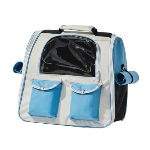 JISADER Katzentrage-Rucksack, Haustier-Reiserucksack, transparent, belüftet, für Hunde, Katzen, Katzen, Hunde, Rucksack, Tasche für Reisen, Camping, Blau von JISADER