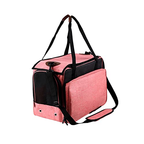 JISADER Katzentragetasche Hundetragetasche Verstellbarer Riemen Atmungsaktive Tragetaschen Handtasche mit hoher Kapazität Zusammenklappbare weiche, ROSA von JISADER