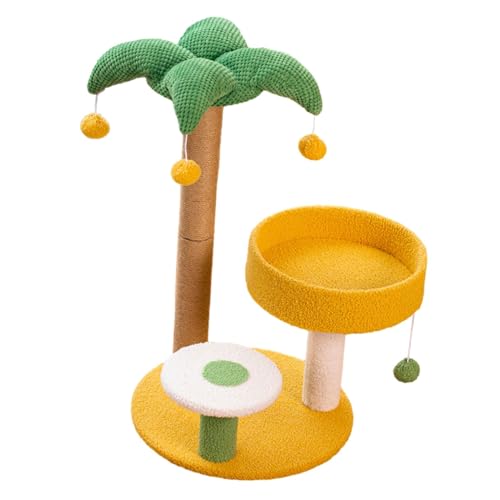 JISADER Kratzbaum für Katzen, Sisal-Kratzbaum, interaktives Spielzeug, mit Hängematte, Katzenmöbel zum Springen von JISADER