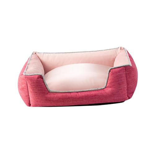 JISADER Pet House Hundebett, Abnehmbarer Bezug, für den Innenbereich, für Welpen, Sofa, Katzenbett für Zwinger, Schlafzimmer, Tierhandlung, mittelgroße, M Rot von JISADER