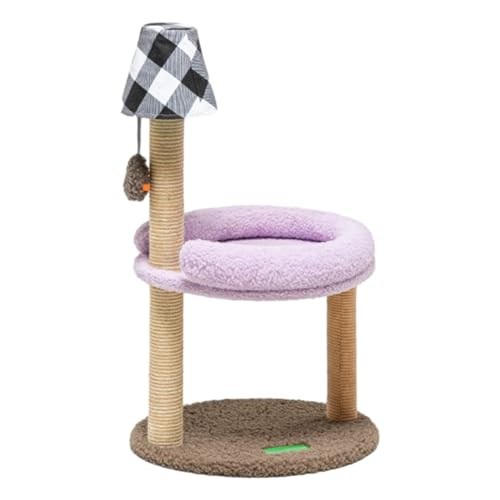 JISADER Schleifkralle für Katzenkratzbäume für kleine, mittelgroße und große Katzen, mit Sisal überzogener Kratzbaum, Katzenkletterstange zum Ausruhen und, violett von JISADER