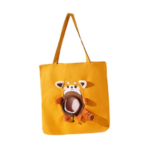 JISADER Umhängetasche für Haustiere, Katzenausflugstasche, leichte Handtasche für den Außenbereich mit Kordelzug für kleine Hunde und kleine Haustiere, Brown and L von JISADER