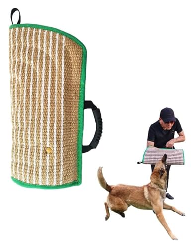 JIURUOZ Hundebiss Ärmel Schlepper, Beissarm Für Hunde, Hunde Springtrainingsgerät, Arm Jute Kauspielzeug Zerrspielzeug for Arbeitshund Pitbull Deutsch(Green) von JIURUOZ