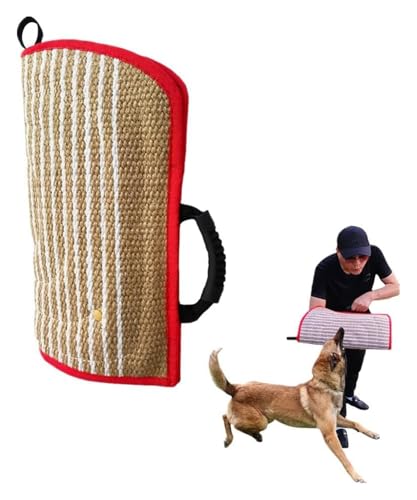 JIURUOZ Hundebiss Ärmel Schlepper, Beissarm Für Hunde, Hunde Springtrainingsgerät, Arm Jute Kauspielzeug Zerrspielzeug for Arbeitshund Pitbull Deutsch(Red) von JIURUOZ