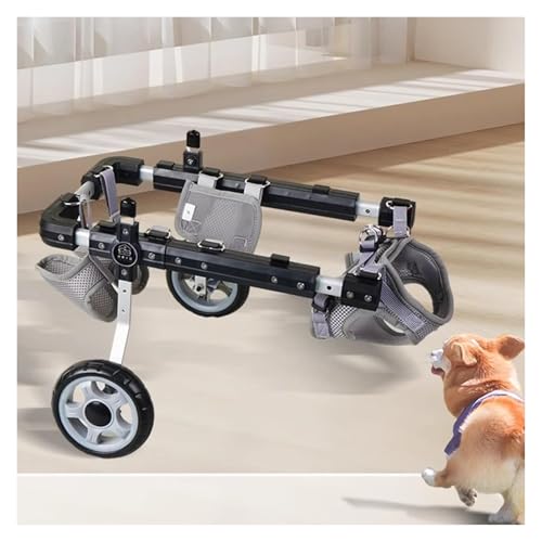 JIURUOZ Hunderollstuhl, Hundewagen/Rollstuhl, Haustierrollstuhl for Hunde mit behinderten Hinterbeinen beim Gehen, Kleiner, mittelgroßer und großer Hund, Tierrollstuhl, Roller(Large) von JIURUOZ