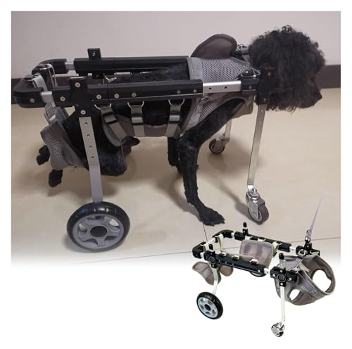 JIURUOZ Hunderollstuhl, Hundewagen/Rollstuhl, Hundewagen for gelähmte, verletzte und behinderte Hunde, verstellbare, leichte Hundeausführhilfen(Large) von JIURUOZ