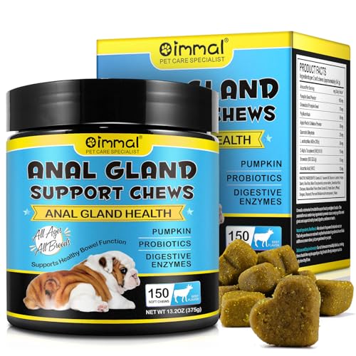 Analdrüsen Unterstützung für Hunde, 150 PCS Analdrüse Ergänzung Kausnacks mit Kürbis Püree Faser, Verdauungsenzyme & Probiotika, Unterstützung der gesunden Analdrüse & Darm-Funktion Analdrüsen Unterstützung für Hunde, 150 PCS Analdrüse Ergänzung Kausnacks mit Kürbis Püree Faser, Verdauungsenzyme & Probiotika, Unterstützung der gesunden Analdrüse & Darm-Funktion von JIUYUANCHUNJJ