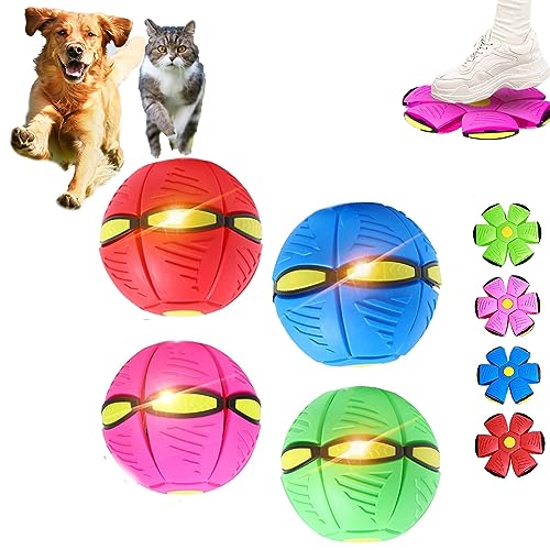 JJKTO Pet Toy Flying Saucer Ball, Flying Saucer Ball Dog Toy, Pet Cat Toy，Pet Toy Flying Saucer, Magic Elastic Deformation Flying Saucer Ball，Creative Ball Pet Toy for Kids Outdoor von JJKTO