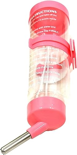 125 ml Hamster-Wasserflasche, Stahlkugel-Design, tropffrei, Kunststoff, Kleintier-Autospender, Haustierbedarf, Wasser-Futterspender für Hamster, Kaninchen, Meerschweinchen, Eichhörnchen, rosa, von JJLFresheners