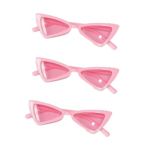 3 Stück rosa modische coole Haustier-Dekorationen, Katzenaugen-Form, Foto-Requisiten, Haustierbrille, Brillen, Haustierprodukte, Hunde-Sonnenbrille, Bekleidung und Zubehör, Hundesonnenbrille für von JJLFresheners