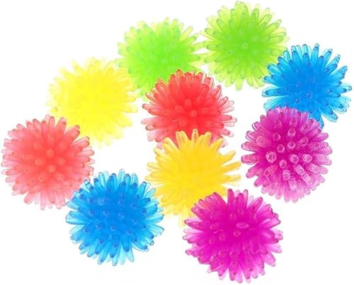 JJLFresheners 10Pcs Nette Lustige Katze Spielzeug Arbutus Ball Stretch Plüsch Ball Katze Spielzeug Ball Kreative Bunte Interaktive Katze Weiche Spiky Katze Kauspielzeug von JJLFresheners