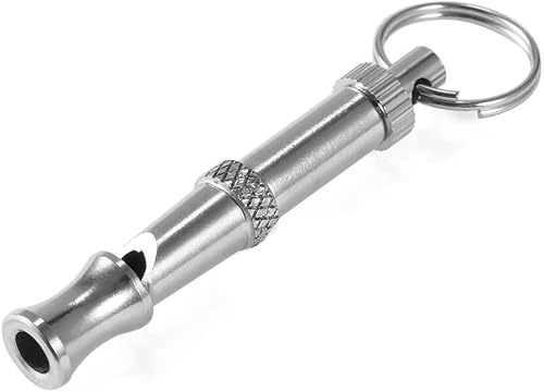 JJLFresheners Silver Pets Whistle Verstellbare Haustier-Trainingsgeräusch Kontrolle Edelstahl Welpen Rinde Pfeife mit Schlüsselanhänger Hunde von JJLFresheners