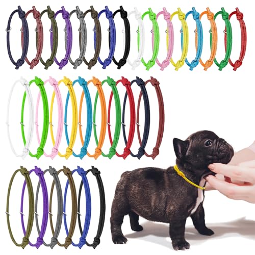 JJWNML 32pcs Welpen ID Halsbänder, Neugeborene Kätzchen, weiche Polyester Halsbänder Einstellbare Bands Identifikation Welpen Halsband für Neugeborene Haustier, Multi Coloured(S,12-20CM+L,17-28CM) JJWNML 32pcs Welpen ID Halsbänder, Neugeborene Kätzchen, weiche Polyester Halsbänder Einstellbare Bands Identifikation Welpen Halsband für Neugeborene Haustier, Multi Coloured(S,12-20CM+L,17-28CM) von JJWNMLL