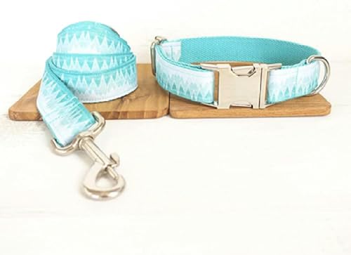 Hundehalsband im frischen Stil mit Aufdruck, 5 Größen - Hundehalsband-Leinen-Set - XL von JKDSAO