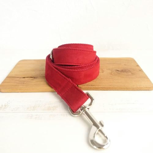 Hundehalsband rot Halsband Poly Satin und Nylon 5 Größen rotes Hundehalsband und Leine,Hundehalsband,S-Hundeleine-M von JKDSAO