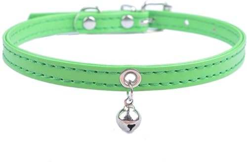 Welpenhalsband für kleine Hunde, verstellbares Haustierhalsband mit Glöckchen, für kleine und mittelgroße Katzen, Größe XXS, XS, S, Lila, Schwarz, Weiß, Rosa, Grün, 31 cm von JKDSAO